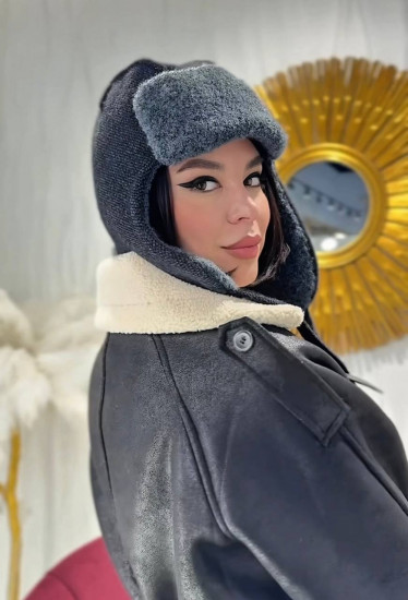 Шапка-ушанка женская зимняя