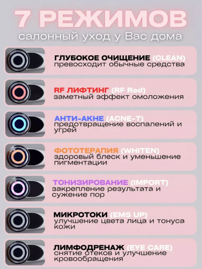 Микротоковый массажер для лица RF лифтинг 7 в 1