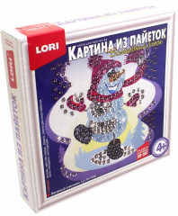 Картина из пайеток «Веселый снеговик» - Фото 1