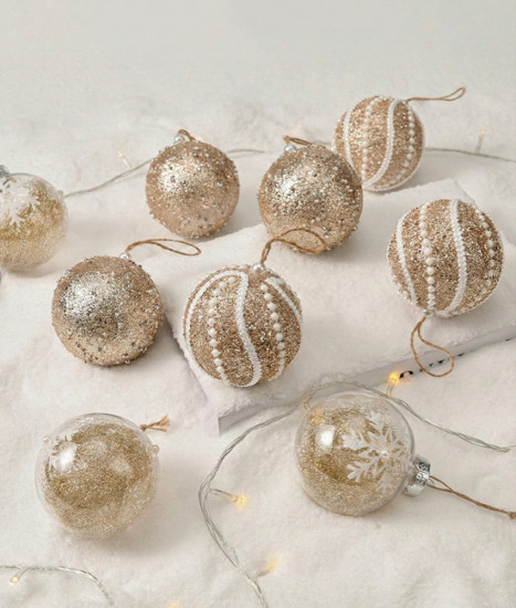 Набор ёлочных шаров «Блестящее золото»