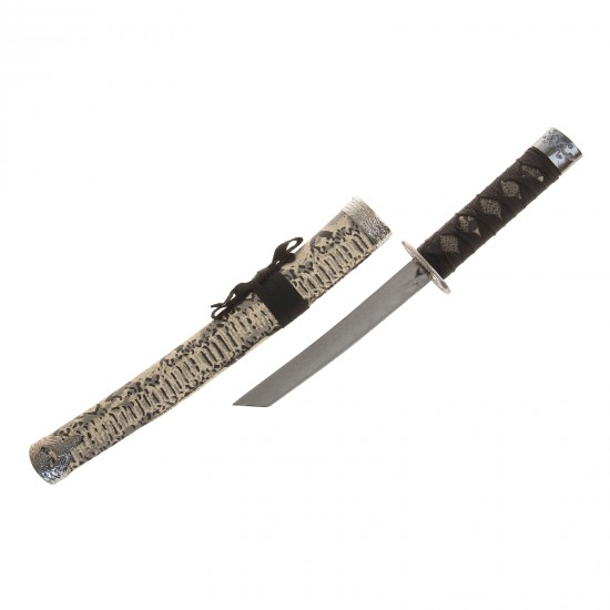 Нож танто сувенирный на подставке, белые ножны