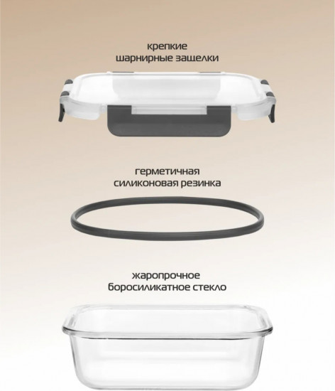 Набор контейнеров для еды из стекла