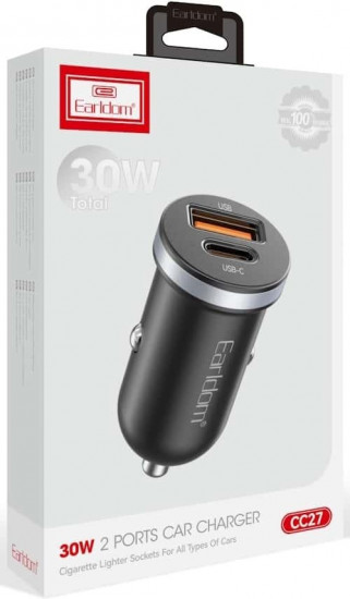 АЗУ Earldom ES-CC27 30W QC 3.0/PD USB+Type-C порты