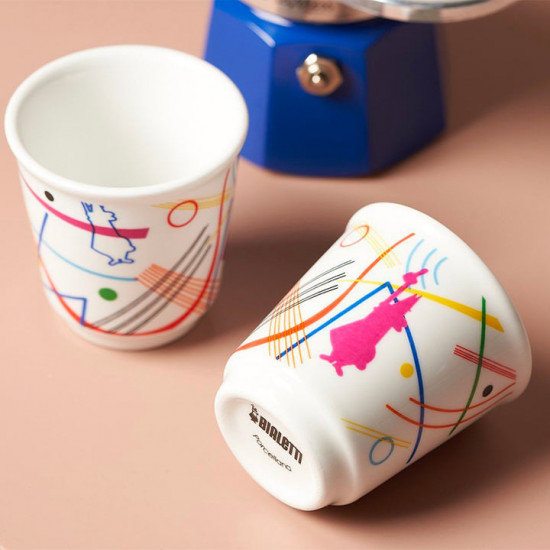 Гейзерная кофеварка с чашками «Set Mini Express Kandinsky»