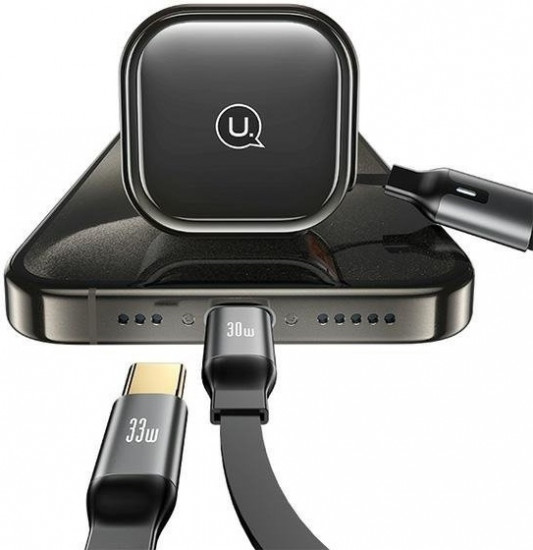 АЗУ Usams US-CC220 C41 30W Встроенный кабель 2xType-C