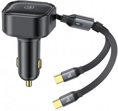 АЗУ US-CC220 C41 30W встроенный кабель 2xType-C - Фото 3