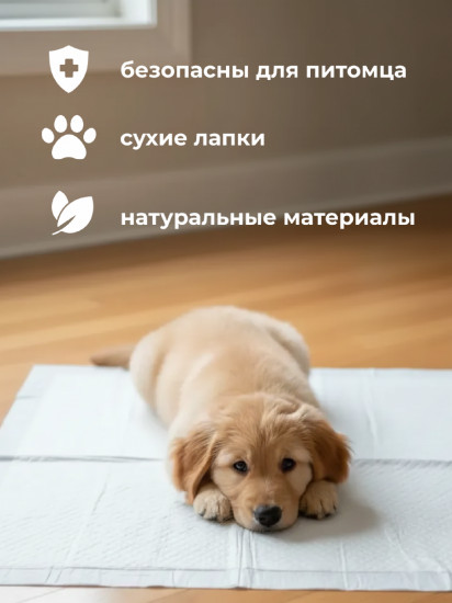 Пелёнки впитывающие на липучках для собак и кошек «Clean Pad»