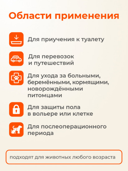 Пелёнки впитывающие на липучках для собак и кошек «Clean Pad»