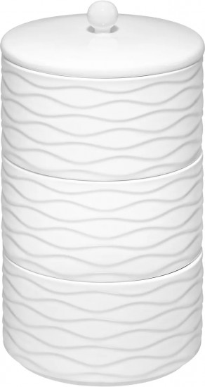 Банка для сыпучих продуктов трехсекционная с крышкой «Айсберг волны»