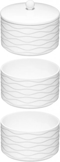 Банка для сыпучих продуктов трехсекционная с крышкой «Айсберг волны»