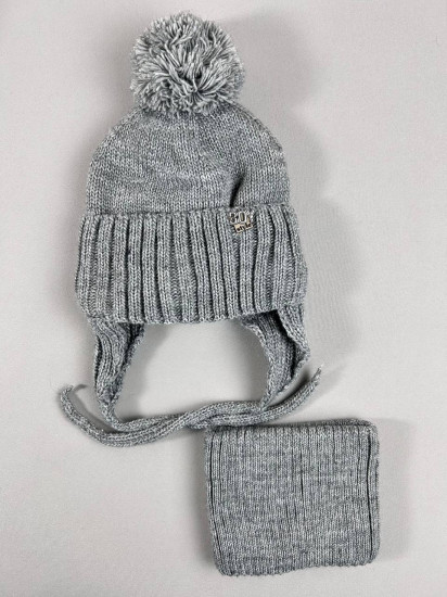 Детский зимний комплект шапка со снудом для мальчиков