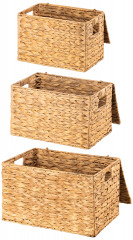 Набор плетеных корзин с крышками - Фото 4