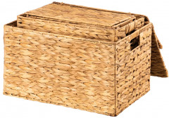 Набор плетеных корзин с крышками - Фото 5