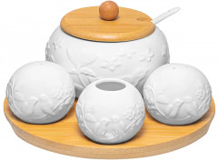 Набор посуды для сервировки на подставке  «Птички на ветке» - Фото 2