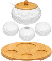 Набор посуды для сервировки на подставке  «Птички на ветке» - Фото 5