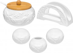 Набор посуды для сервировки на подставке  «Птички на ветке» - Фото 5