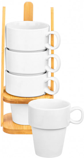 Набор кружек на бамбуковой подставке «Айсберг»