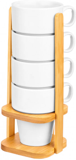 Набор кружек на бамбуковой подставке «Айсберг»