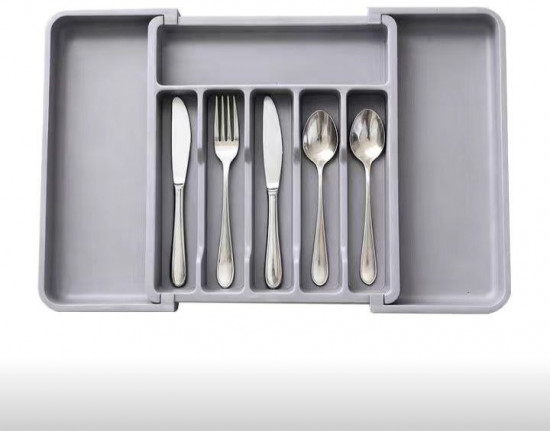 Лоток-вкладыш раздвижной для столовых приборов в кухонный ящик