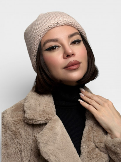 Шапка женская зимняя на флисе с мини-пайетками