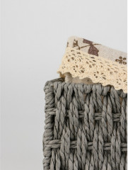 Набор корзинок из текстиля и ивовой лозы для белья или бижутерии - Фото 4