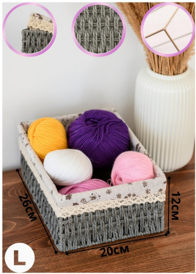 Набор корзинок из текстиля и ивовой лозы для белья или бижутерии