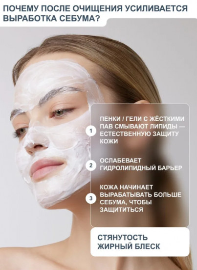 Мягкий крем для умывания лица с маслом ши и хлопком