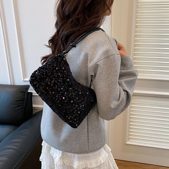 Сумка с пайетками «Черный блеск»