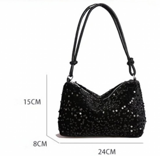 Сумка с пайетками «Черный блеск»
