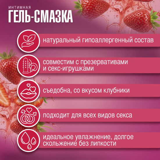 Интимная гель-смазка «Сладкая клубника»