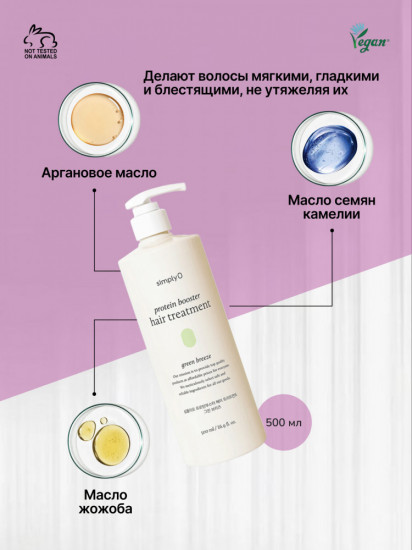 Кондиционер-маска для интенсивного восстановления волос «Protein Booster Hair Treatment Green Breeze»
