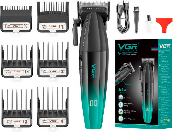 Машинка для стрижки волос VGR V-003 green
