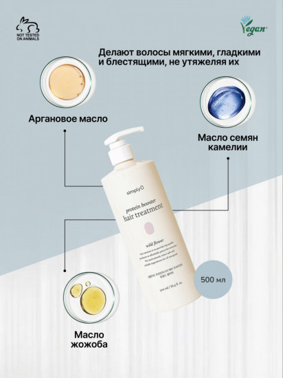 Кондиционер-маска для восстановления поврежденных волос «Protein Booster Hair Treatment Conditioner Wild Flower»