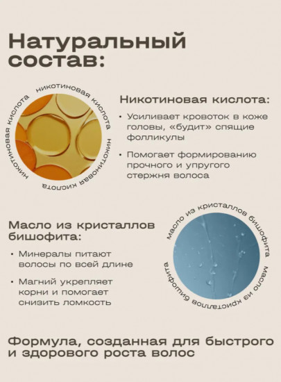 Сыворотка для роста волос и против выпадения магниевая с никотиновой кислотой для женщин и мужчин