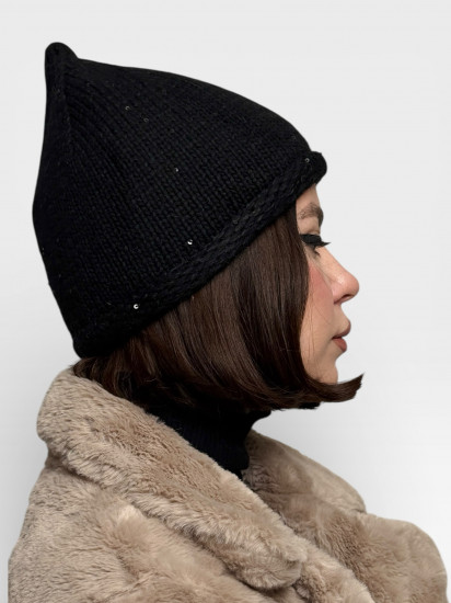 Шапка женская зимняя на флисе с мини-пайетками