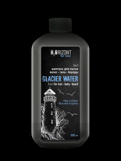 Шампунь для волос, тела и бороды 3 в 1 «Glacier Watеr»