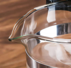 Стеклянный заварочный чайник с фильтром и кнопкой (проливной) - Фото 2