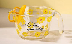 Стеклянный мерный стакан с крышкой и фильтром-ситечком - Фото 2