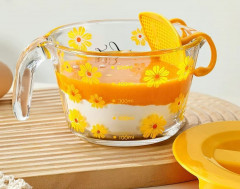 Стеклянный мерный стакан с крышкой и фильтром-ситечком - Фото 6