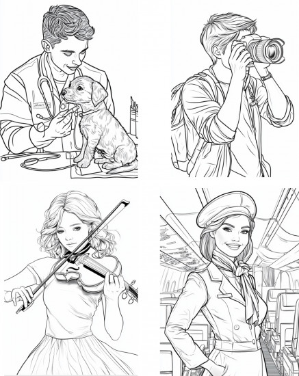 Детская раскраска «Мир профессий»