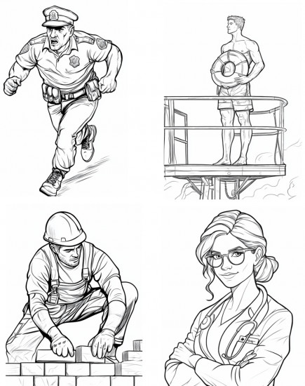 Детская раскраска «Мир профессий»