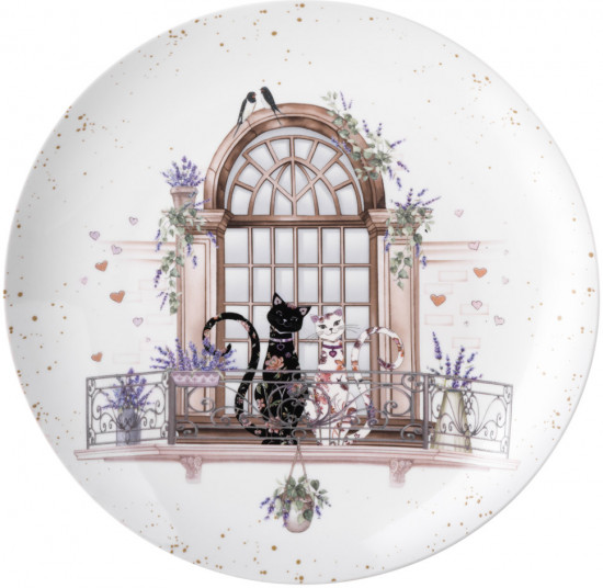 Набор тарелок «Лавандовые коты»