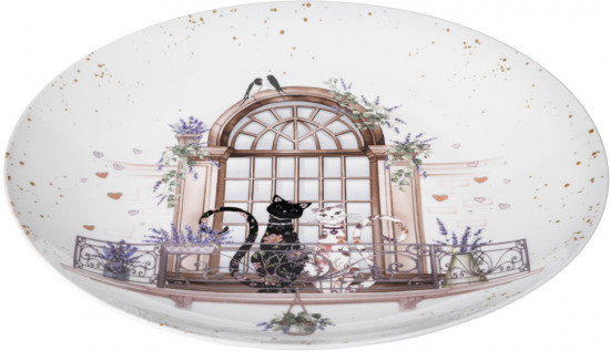 Набор тарелок «Лавандовые коты»