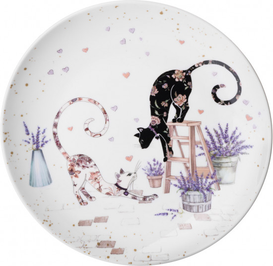 Набор тарелок «Лавандовые коты»