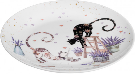 Набор тарелок «Лавандовые коты»