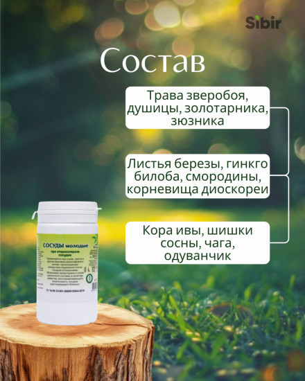 Таблетки «Сосуды молодые»