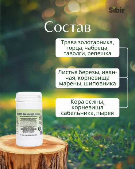 Таблетки «Почки без камней и песка»