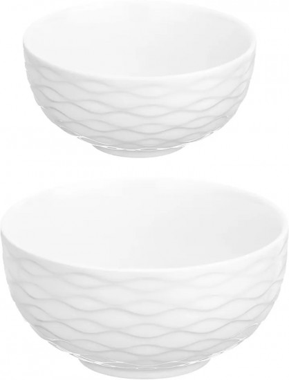 Набор салатников с деревянными крышками «Айсберг волны»