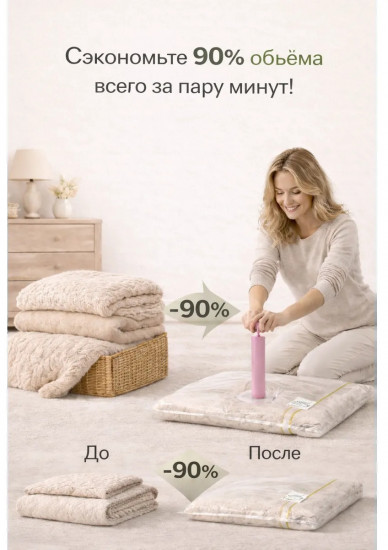 Набор вакуумных пакетов для вещей многоразовых