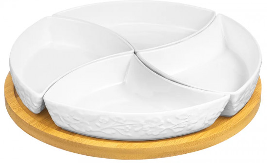 Менажница на деревянной подставке «Цветущая сакура»